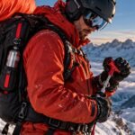 ABS Testauslösung eines Lawinenairbags in den Alpen