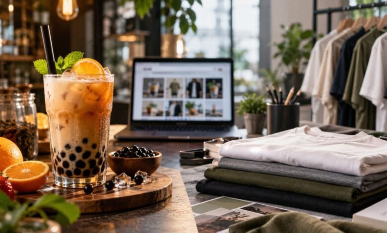 Babeltee explained through a tea drink and modern fashion studio