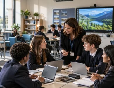 Modern British secondary-school classroom representing the Classroom 15x education concept