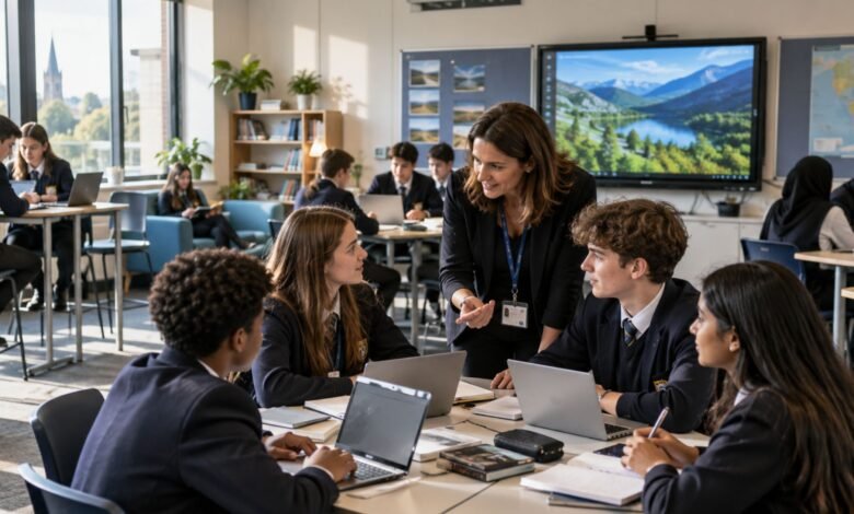 Modern British secondary-school classroom representing the Classroom 15x education concept