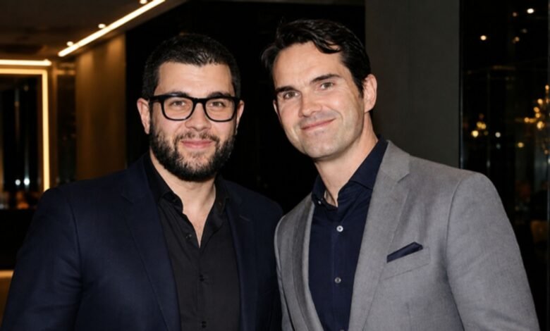 A photograph associated with coverage of Colin Carr and his relationship to comedian Jimmy Carr.