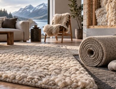 Wollmatten wool mats in a contemporary European interior