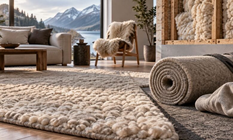 Wollmatten wool mats in a contemporary European interior